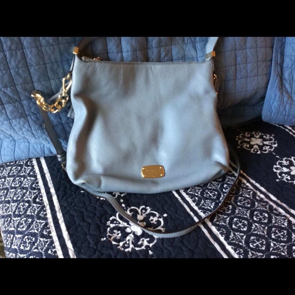 Blue Michael Kors Leather Shoulder Bag